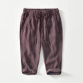 Summer Linen Straight Leg Casual Pants Men's Loose Fit Seven-Quarter Length Breathable