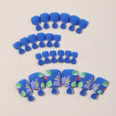24pcs Matte Blue False Toenails Simple Flowers Fake Toenails Wearable Full Cover Summer Manicure Press on Toe Nail for Women