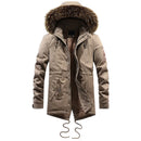 Fur Hooded Fleece Thickened Jacket Warm Long Windbreaker Men's Military Winter Jacket Cotton Casual Jacket