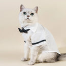 Pet Clothes Spring Summer Puppy Kitten Suit Small and Medium-sized Dog White Thin Shirt Bowtie Set
