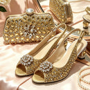 Women's Rhinestone High Heels and Matching Handbag Set, Elegant Party Shoes and Purse