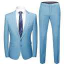 Men Suit Set Male Groom Suit Lapel Slimming Single Breasted Suit  Fine Stitching