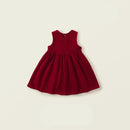 Girls Solid Velvet Sleeveless Dress Autumn Princess Dress Children Clothes