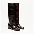 Autumn and Winter Round Toe Low Heeled Women's Knee Boots Flat Bottomed Boots for Women