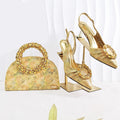women's shoes with garland diamond clutches pointed shoes wedding shoes and bag