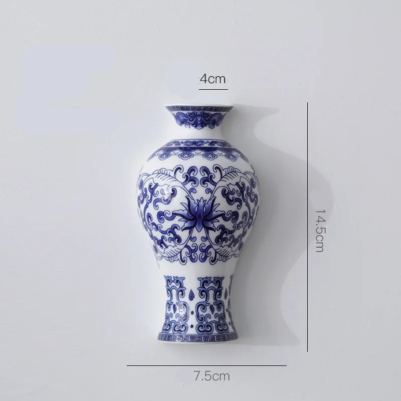 Ceramic vase antique flower container lucky bamboo living room and home decoration wall hanging