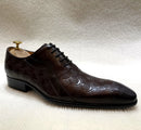 Men's Handmade Genuine Leather Dress Shoes Oxfords Business Office Lace-Up Derby Shoes