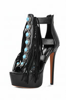 Peep Toe Stiletto Thin High Heels Dress Stiletto Sandals