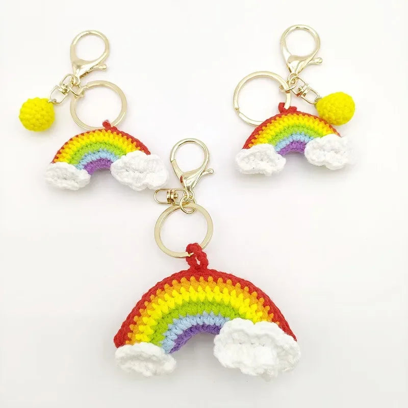 Handmade Rainbow Cloud Pendant Finished Cartoon Keychain DIY Small Personalized Bag Decora Friend Gift