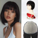 Pixie Wig Human Hair Short Cut Bob Wig Silk Top Crown Light Breathable for Women Daily Wearing