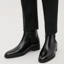 Men Chelsea Boots Handmade Black Business Casual Classic Mid-heel  Men Boots