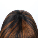Short Straight Hair Bob Wigs Human Hair Wig With Bangs for Women Brown Honey Bob Wig