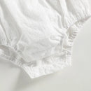 Summer Newborn Infant Baby Girls Clothes White Ruffle Sleeveless Floral Romper Toddler Jumpsuit Headband Outfits 0-18M