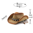 Hat Men's Sun Hat Wide Brim Fedora Hat Belt Decorate Beach Straw Hat for Men