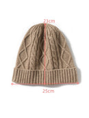 Winter Cable Cashmere Beanie Caps Thick Knit Hat Ribs Warm Women Soft Wool Autumn Skullies Real Guaranteed