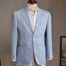 Summer Linen Casual Breathable Suit Men Lightweight Breathable Half-Lining Slim Suit Jacket