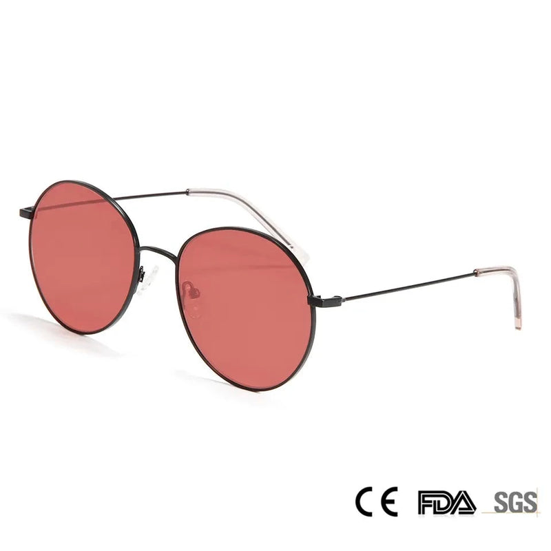 Big Round Women Sunglasses Red Yellow Lens Designer Men Oversized Oval Sun Glasses Female