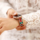 Wristband Strap 38/45mm Bohemia Style Smartwatch Band Vegan Bracelet For Iwatch Series 7 Accessories