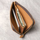 Men's Wallet Vintage Genuine Leather Short Wallets Coin Pocket Zipper Small Money Purses Mini Slim Purse Bags