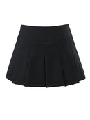 Girl V Low Waist Mini Pleated Skirts With Shorts Lining Women Package Hips Stitching
