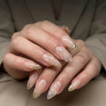 Bridal Press On Nails Gel Pearl French Almond Nails Wedding Tips for Women Elegant Jewelry