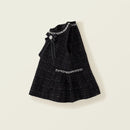 Girls coarse tweed small fragrant dress spring children's light luxury stamping dress