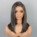 Bob Wig Human Hair Salt and Pepper Grey Wigs 13X4 Straight Lace Frontal Wigs Human Hair Natural Hairline Gray Wigs