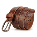 Genuine Leather Belt Men Belt Alloy Pin Buckle Strap Wide Luxury