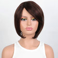 Mannequin head with a brown wig on a white background, Obroi