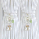 2Pcs Elegant Pearl Flower Curtains Lacing Adjustable Tie Back Garden Bohemia Curtain Accessories