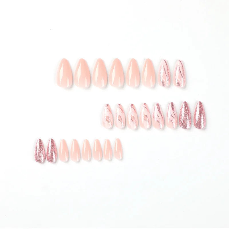 24 PCs Long Pieces of French Glitter Nail