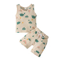 Children Boy Clothing Vest Short Pant 2Pcs Set Kid Girl Baby Outfit