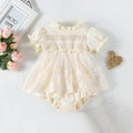 Summer Baby Clothes Toddler Girls One Piece Infant Waffle Bodysuit Girls Lace Outfit
