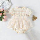 Summer Baby Clothes Toddler Girls One Piece Infant Waffle Bodysuit Girls Lace Outfit