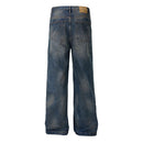 Denim Pants Men Washed Distressed Loose Straight-leg Jeans Wide leg Trousers Men