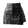 Women's Black Gothic Shorts Skirt Mini Leather Shorts Elegant
