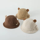 Cute Baby Bucket Hats Autumn Winter Corduroy Fleece Thicken Warm fisherman Caps For Boy Girl Outdoor Infant Kids Sun Hats