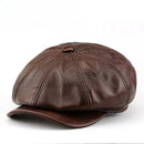 Classic Black Hats Men Genuine Cow Leather Male Autumn Winter Hat