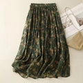 Summer Literary Ladies Skirts Floral Age-reduced Large Swing Bohemian Holiday Beach Skirts for Women