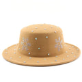 Diamond Felt Design Sense Small Fragrance Gift Butterfly Round Top Women's Travel Hat