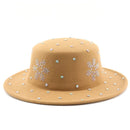 Diamond Felt Design Sense Small Fragrance Gift Butterfly Round Top Women's Travel Hat