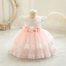 0-3 Years Girl Red Princess Party Dresses Striped Toddler Baby Birthday Ball Gown Newborn Kids Clothes