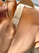 Women Elegant Ruffles Dress Summer Short Sleeve A Line Vintage Dresses Ladies Casual Solid Party Dress