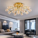 Modern living room with a gold ceiling light fixture, Obroi