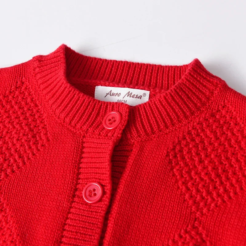 Baby Girls Knitted Sweater Cardigan Children Clothes Kids Knitting Rompers Knit Coats Look Toddlers Knitwear Costumes Christmas