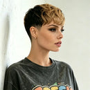Pixie Cut Human Hair Wig Blonde Ombre Short Curly Soft Layer Hair Wig For Black Women All Daily Occasions