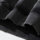 Mens Hoodie Sweatshirt Grunge Streetwear Wash Hooded Pullover Heavy Cotton High Street