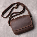 Leather Men's Shoulder Bag Vintage Flap Phone Bag Man Simple Bag Crazy Horse Leather Retro