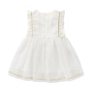 Baby Girl White Dress Babies Flying Sleeve Vest Dresses Toddler Summer Casual Clothes Ruffle 1-3 Years Frocks