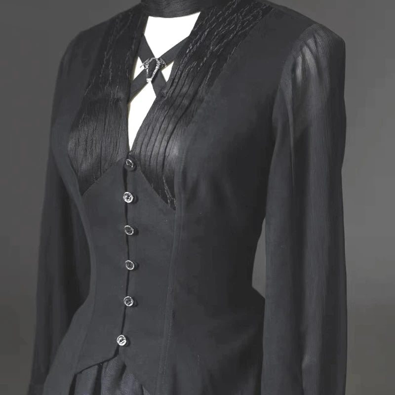Dark Shirts Women Blouses Couple Halloween Victorian Retro Slim Clothes Tops Unisex